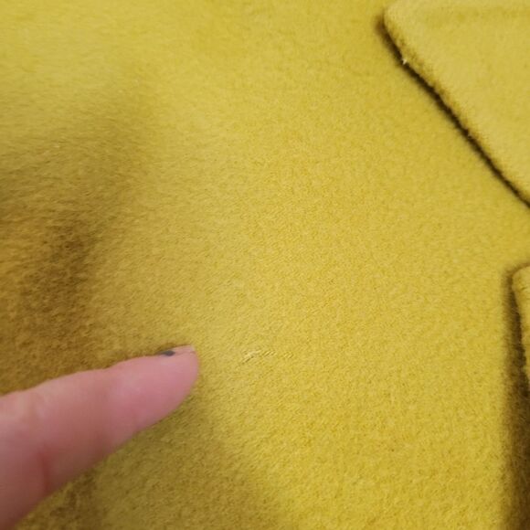 BLOOMINGDALE'S lime green wool blend button up plus size peacoat 22W - Picture 5 of 9